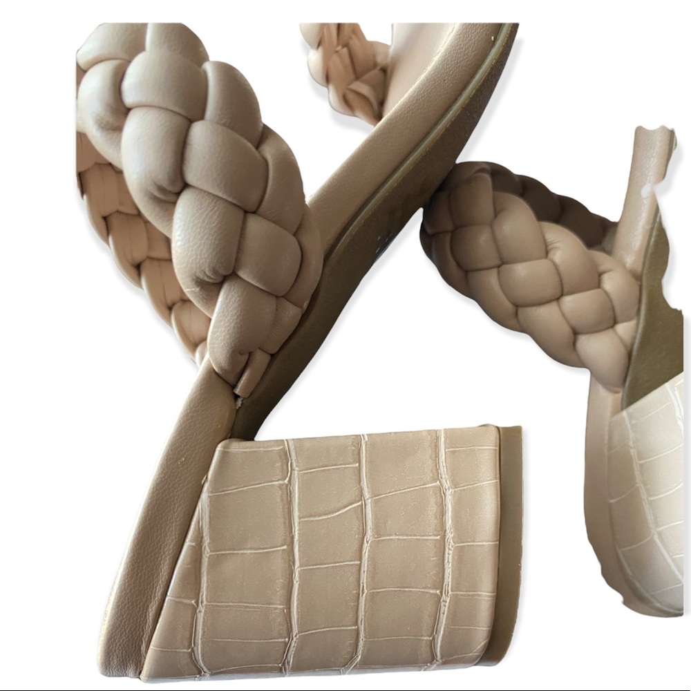NWT NEW DV Dolce Vita Tessa Chunky Braided Heel Sandal Cream Tan NIB block - Picture 6 of 6